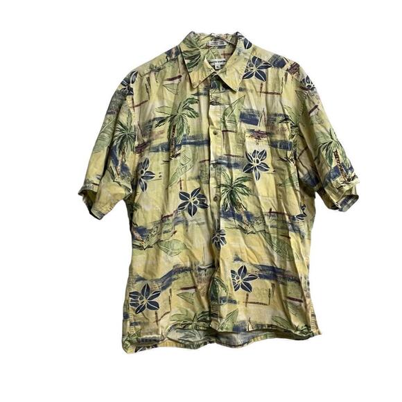 Men's Pierre Cardin Short Sleeved Hawaiian Button Down Shirt XL - Picture 1 of 5